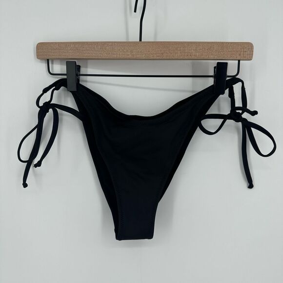 Skims swim bottoms large onyx black dippy tie bikini summer beach string nwt #h - Picture 1 of 11
